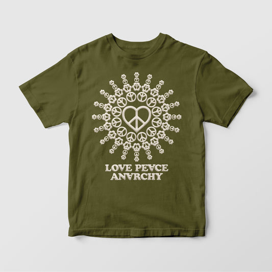 LOVE PEACE ANARCHY - Olive Tee